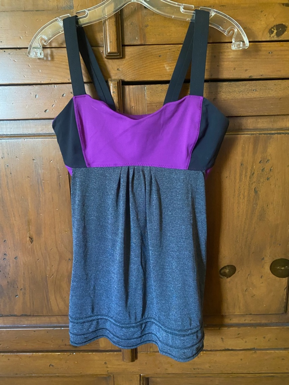 Lululemon Purple and Charcoal Athletic Tank Top- Size 10